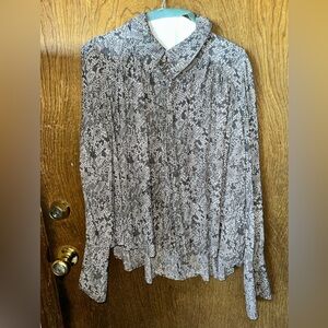 Zara Black and White Snake Print Blouse